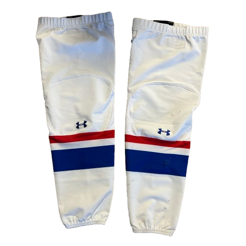 NCAA - Chaussettes de hockey Under Armour d'occasion (blanches/bleues/rouges) n° 2
